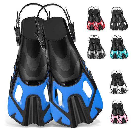 Adjustable Fins for Snorkeling, Diving, Open Heel Swimming Flippers
