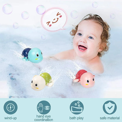 Baby Bath Toys, Cute Swimming Turtle, Whale, Crab, Frog, Penguin, Duck Classic Chain Clockwork Water Toy, For Kids, Water Playing Toys