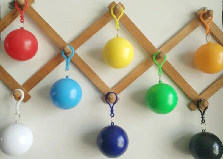 Portable Raincoat Ball Disposable Raincoats Waterproof Transparent Rain Cover Emergency Coat for Traveling Camping Outdoor Sport