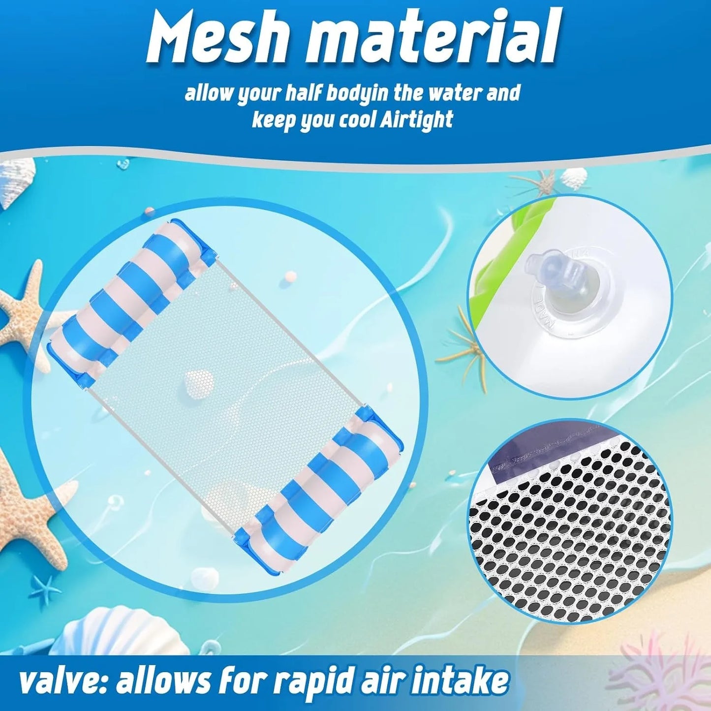 Swimming Pool Inflatable Cylindrical Striped Dual Tube, Suitable for Pools & Beach