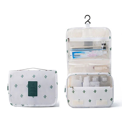 Polyester Hook Cosmetic Bag Women Makeup Bag High Capacity Toiletry Storage Pouch Travel Make Up Organizer Waterproof Beauty Bag