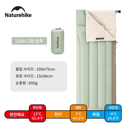 Naturehike L150 3 Season Sleeping Bags Ultralight Machine Washable Summer Sleeping Gear Outdoor Spliceable Camping Sleeping Bag