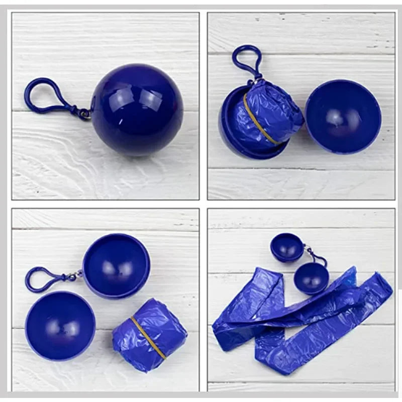 Portable Raincoat Ball Disposable Raincoats Waterproof Transparent Rain Cover Emergency Coat for Traveling Camping Outdoor Sport