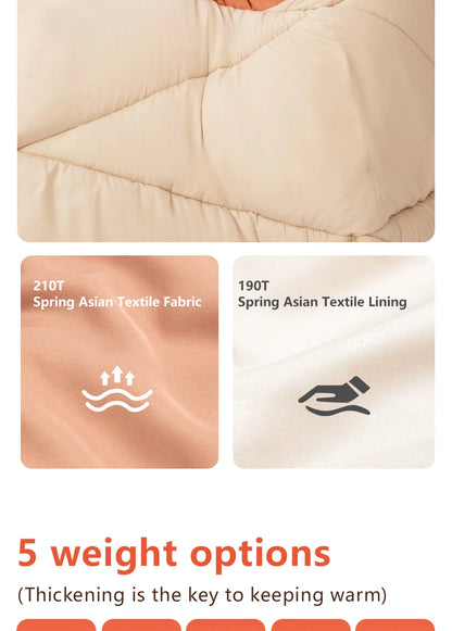 BISINNA Camping Sleeping Bag Ultralight 4 Season Warm Envelope Backpacking Cotton Sleeping Bag for Outdoor Traveling Hiking