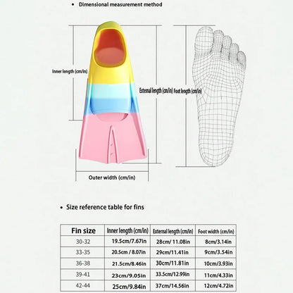 Professional Scuba Diving Silicone Fins, Snorkeling Flippers