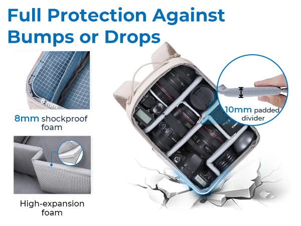 BAGSMART Camera Backpack for Photographers DSLR SLR Camera Backpacks Waterproof Backpack Fit up to 12.9" iPad with Tripod Holder