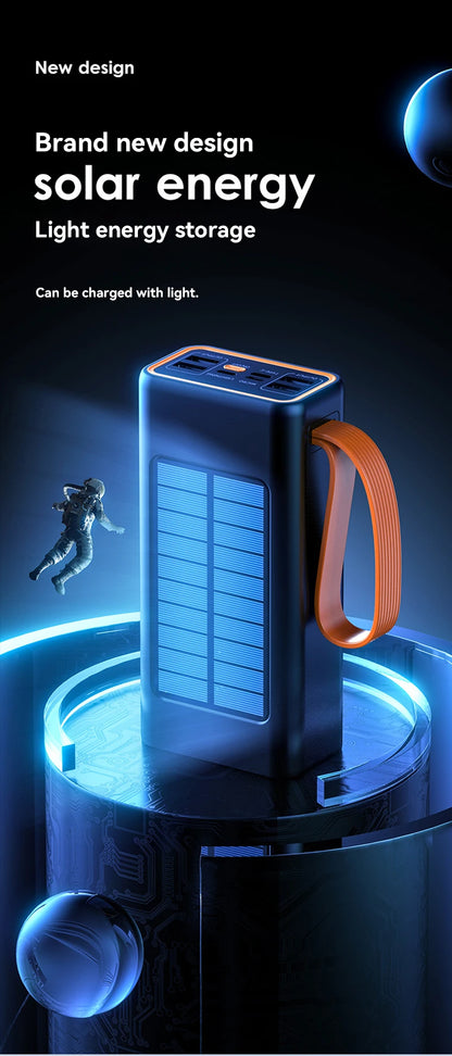 Xiaomi 100000mAh Solar Panel Power Bank Fast charging Comes with Four Wire External Battery Pack with Flashlight For Outdoors ﻿