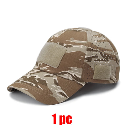 1/2pcs New Men Camouflage Baseball Cap Breathable Sunscreen Hat Outdoor Sports Hunting Hiking Camping Beach Fishing Sun Hat