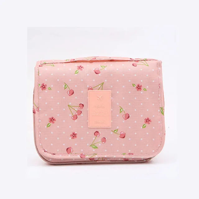 Polyester Hook Cosmetic Bag Women Makeup Bag High Capacity Toiletry Storage Pouch Travel Make Up Organizer Waterproof Beauty Bag