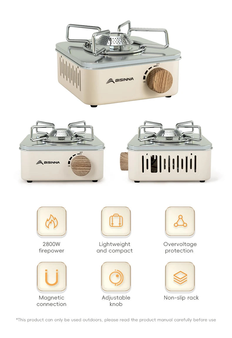 Camping Gas Stove 2800W High Firepower Portable Cassette Furnace Outdoor Gas Burner Picnic Camp