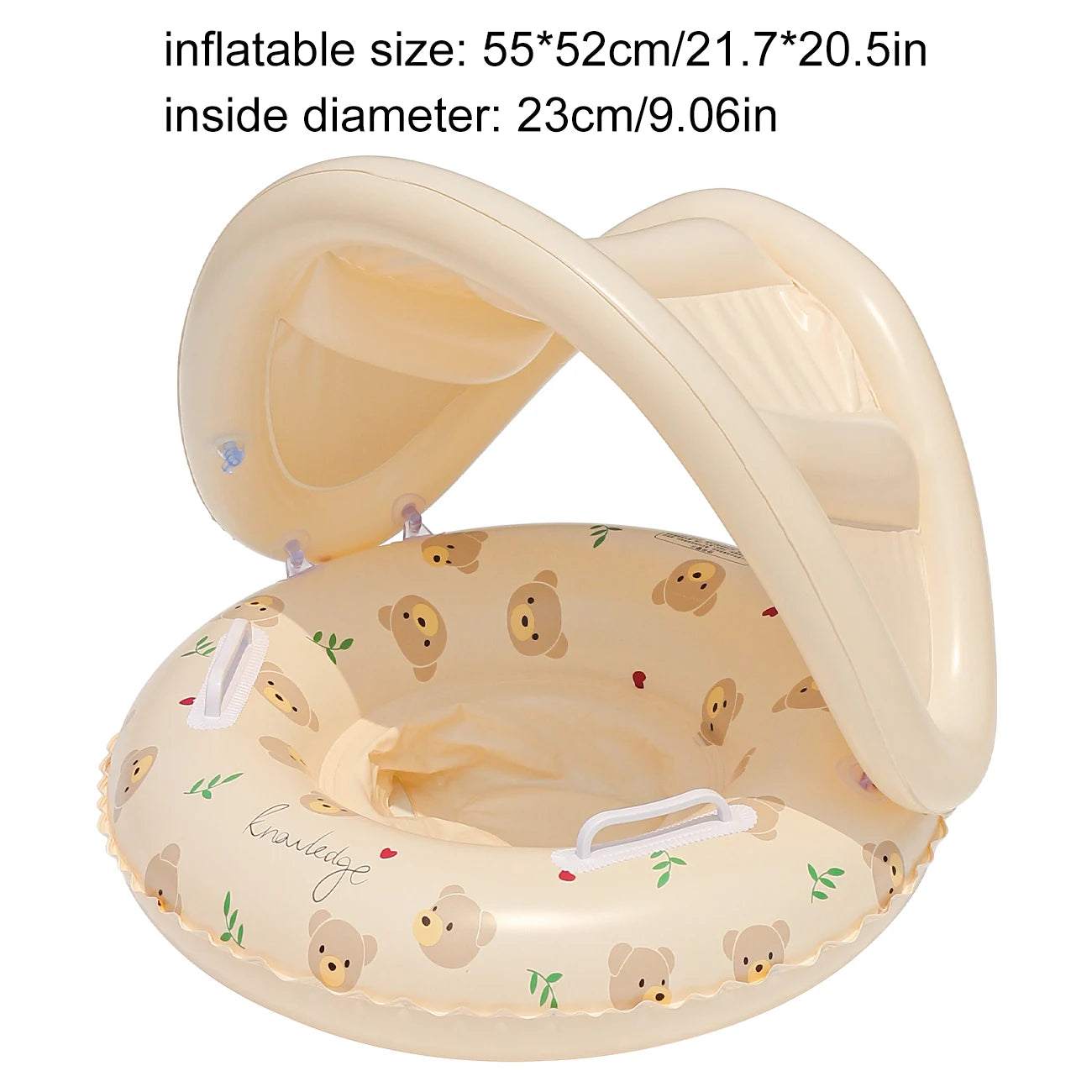 Bear & Rabbit Canopy Arm Float - Thickened Inflatable Pool Float for Summer, Beach & Pool Parties