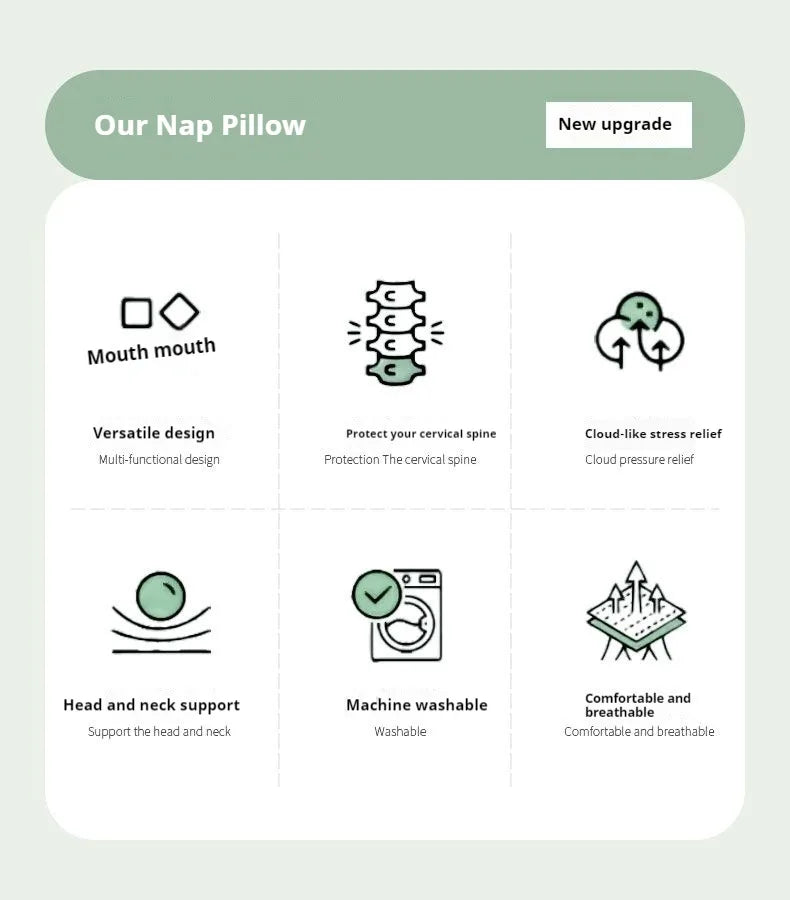 Office Chair Headrest Pillow Head Neck Shoulder Support Cushion Ergonomic Neck Pain Relief Memory Foam Travel Sleeping Pillow