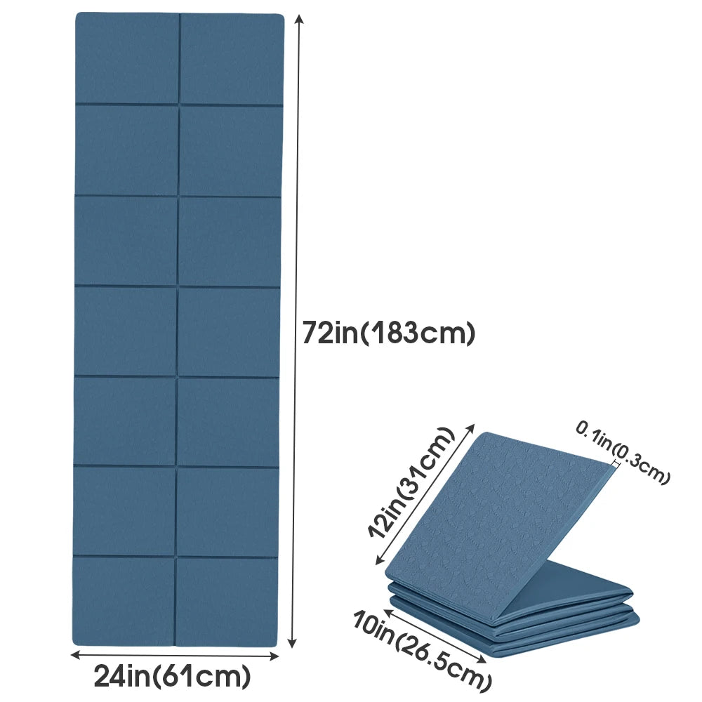 TPE Yoga Mat, Meditation Pad Anti-Slip, Foldable Pilates / Gymnastics Mat, Shock-Absorbing, Easy Clean Sports Equipment