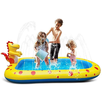 1.7m Inflatable Swimming Pool, Dinosaur Shape, PVC  Material, Outdoor Bath Lawn, Water Toy Inflatable Fountain