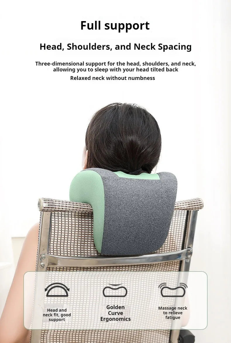 Office Chair Headrest Pillow Head Neck Shoulder Support Cushion Ergonomic Neck Pain Relief Memory Foam Travel Sleeping Pillow