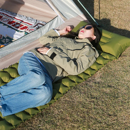 Outdoor camping air mattress Thickened ultra-light sleeping mattress Built-in pillows and pump air cushions for travel climbing