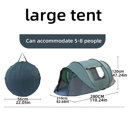 5-8 people quick opening hand throw tent waterproof camping boat tent outdoor tent fully automatic pop-up