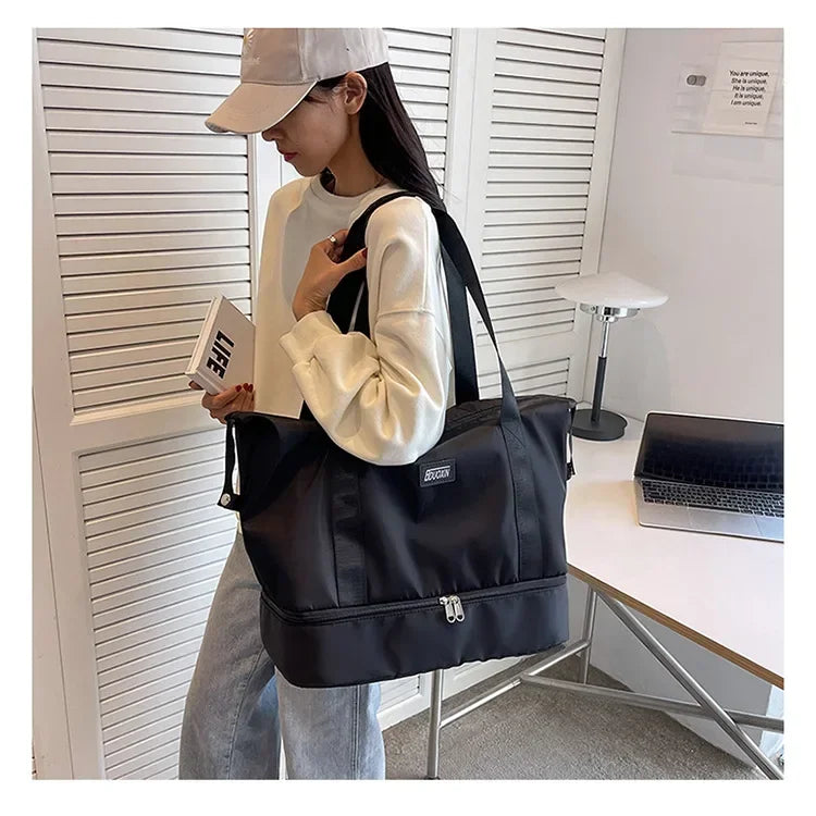 Large Capacity Sport Bag, with Dry / Wet Separation, Shoulder Bag for Fitness, Gym, Outdoor, Travel