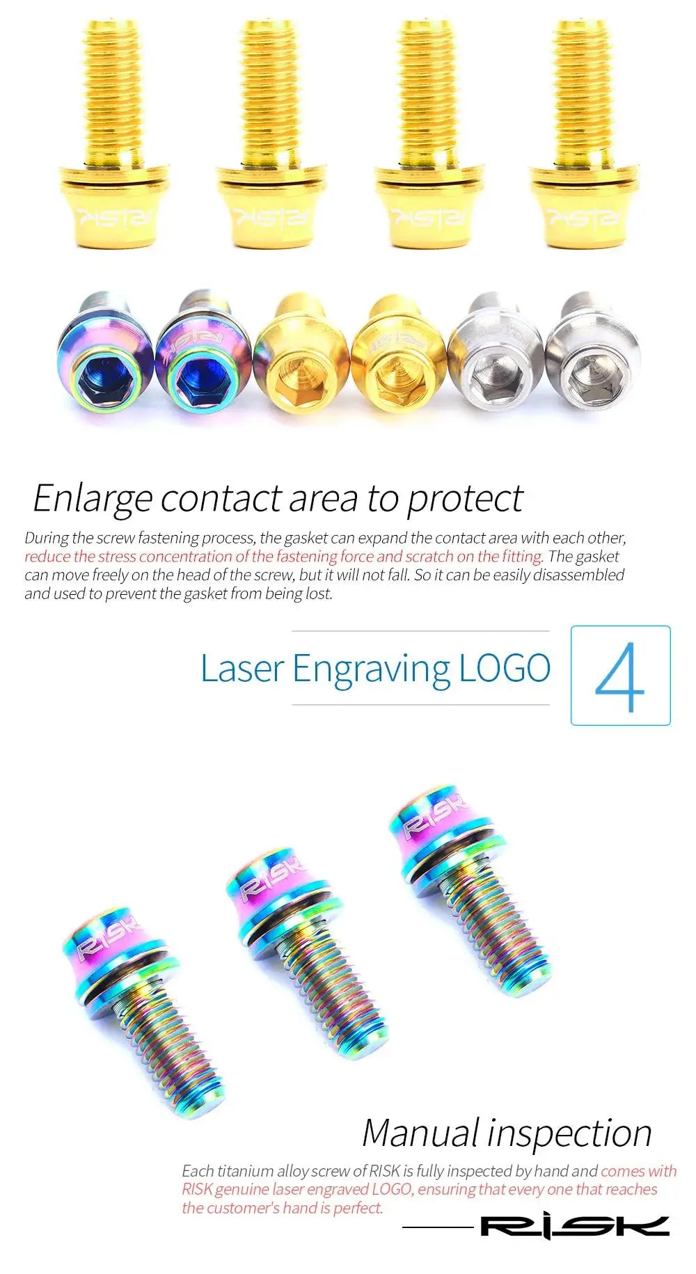 M5x12mm Titanium Alloy Bike Bottle Holder Screw Bicycle Water Bottle Cage Bolts Mountain Road Bike Accessories