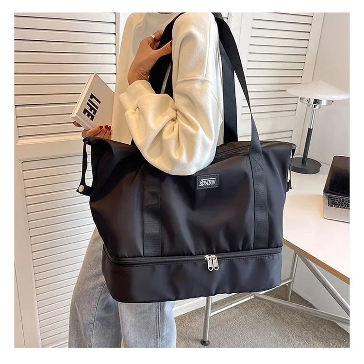 Large Capacity Sport Bag, with Dry / Wet Separation, Shoulder Bag for Fitness, Gym, Outdoor, Travel