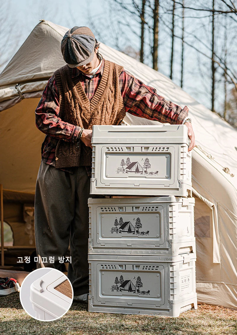 Naturehike Camping Box 60L Large Capacity Folding Storage Box 25L 30L 50L Home Bedside Table Outdoor Travel Picnic PP Sundry Box