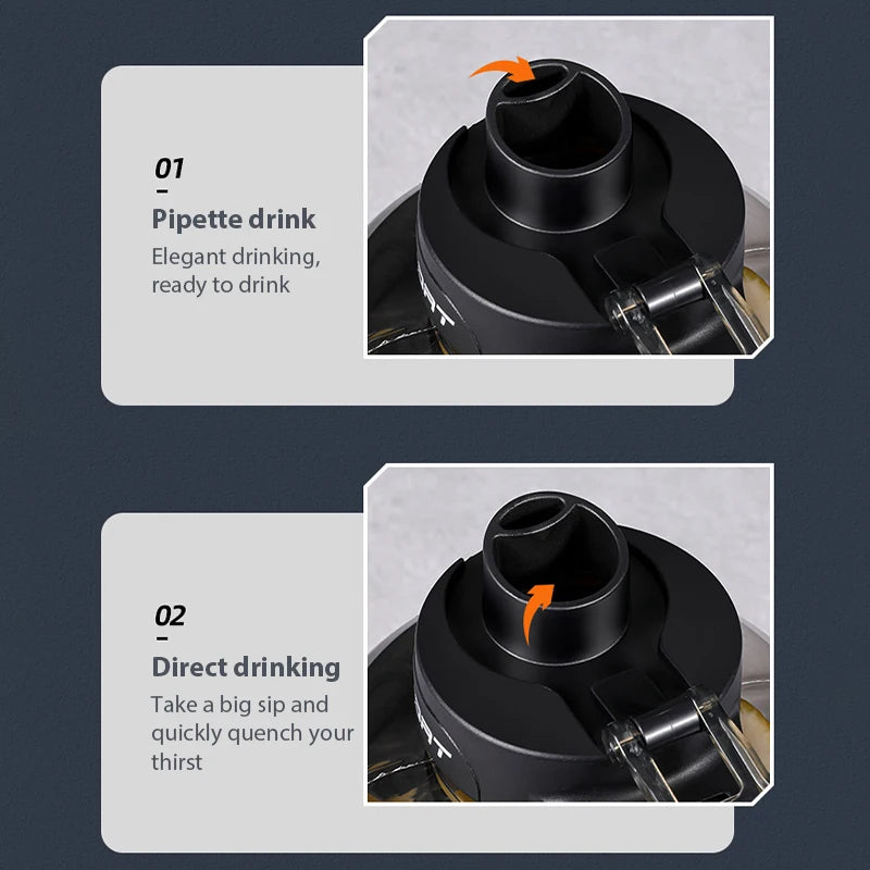 1.2L/1.7L/2.5L Large-Capacity Sports Water Bottle