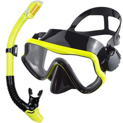 Scuba Diving Mask, Snorkel Set For Adults, Tempered Glass Professional Panoramic Snorkeling Gear, Swimming & Snorkeling Training Set