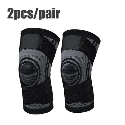 Knee Compression Sleeve with Adjustable Straps for Running / Working Out / Hiking / Sports