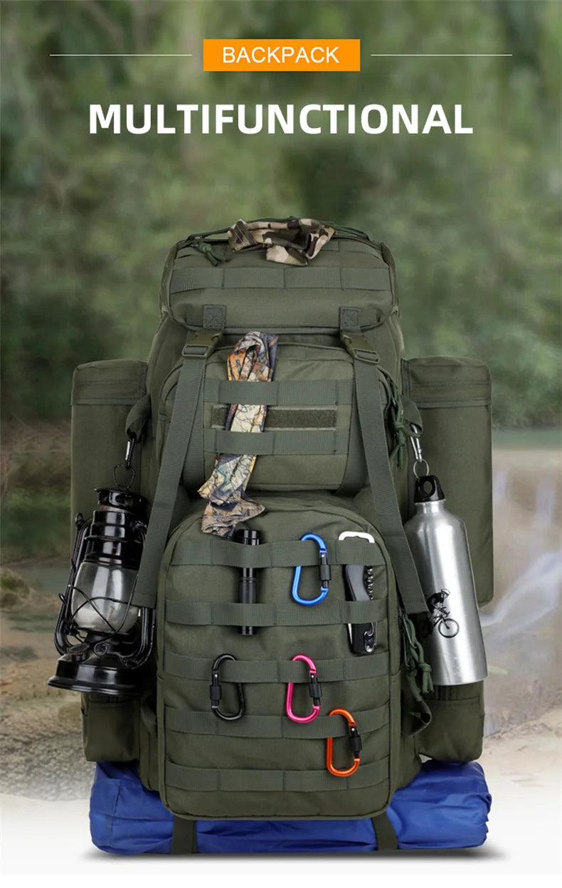 Large Climbing Backpack Camping Mountaineering Bag Men Travel Hiking Multifunction Tactical Shoulder Molle Luggage Backpacks