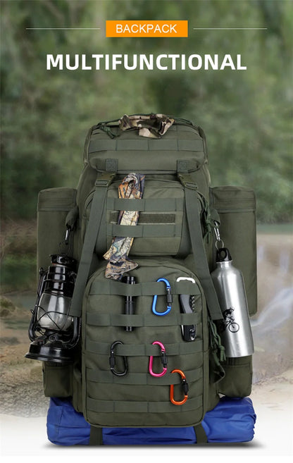 Large Climbing Backpack Camping Mountaineering Bag Men Travel Hiking Multifunction Tactical Shoulder Molle Luggage Backpacks
