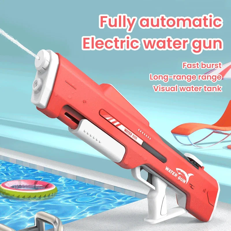 Powerful 1000ML Electric Water Gun Toy Automatic High Pressure Bursts Water Pistol Play Summer Outdoor Pool Toy for Boys Adults