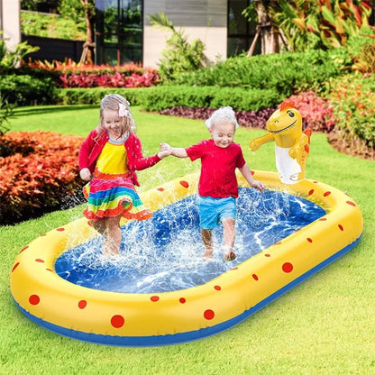 1.7m Inflatable Swimming Pool, Dinosaur Shape, PVC  Material, Outdoor Bath Lawn, Water Toy Inflatable Fountain