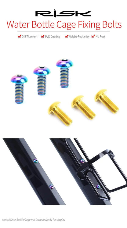 M5x12mm Titanium Alloy Bike Bottle Holder Screw Bicycle Water Bottle Cage Bolts Mountain Road Bike Accessories