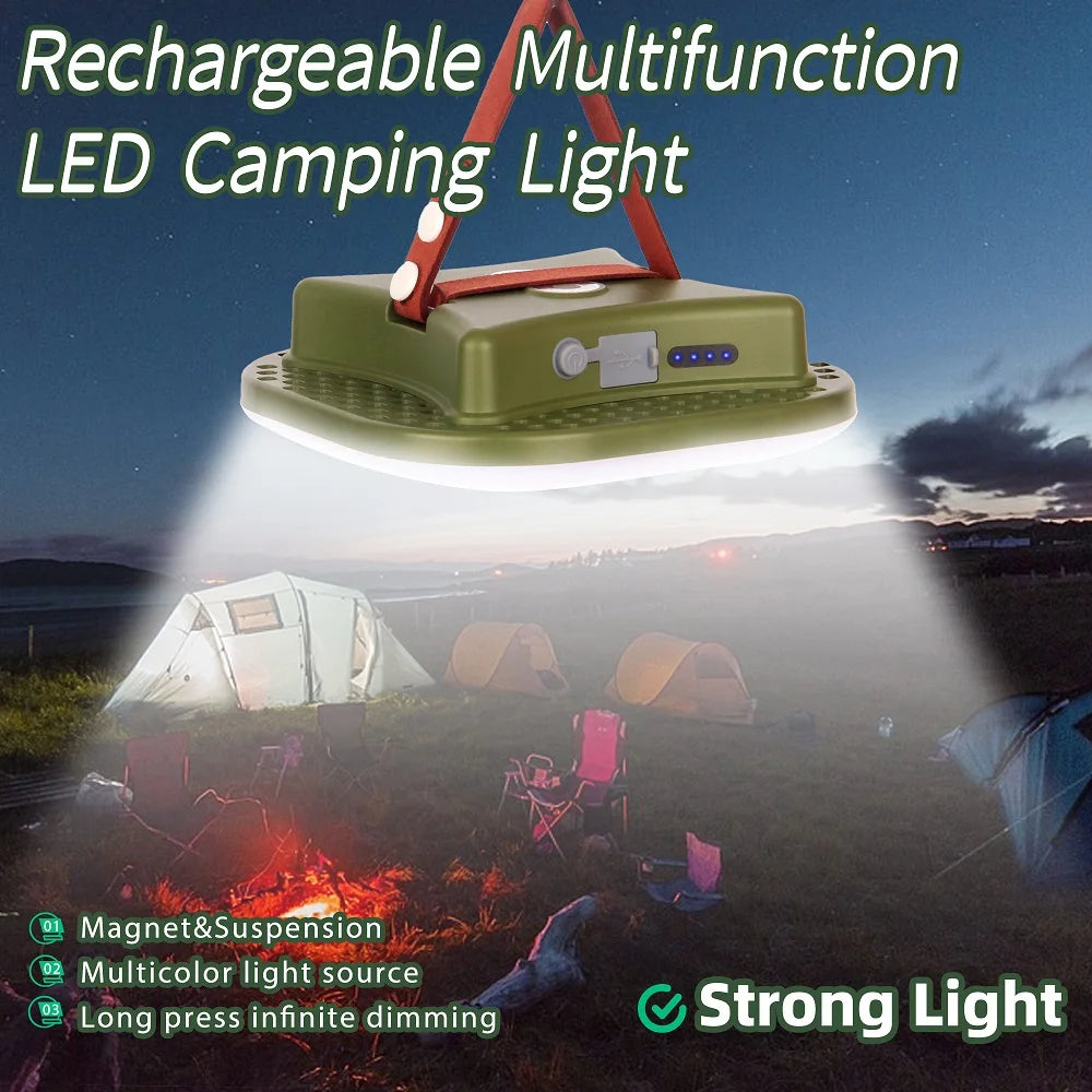 MOSLIGHTING 80W Camping Lantern Portable Flashlights Rechargeable Light IPX65 Waterproof with 4 Modes Dimmable Hanging Tent Lamp