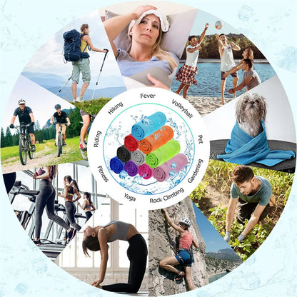 10PCS Cooling Workout Towels, Ice Towels for Neck, Soft Breathable Towels, for Sports, Yoga, Gym, Outdoor