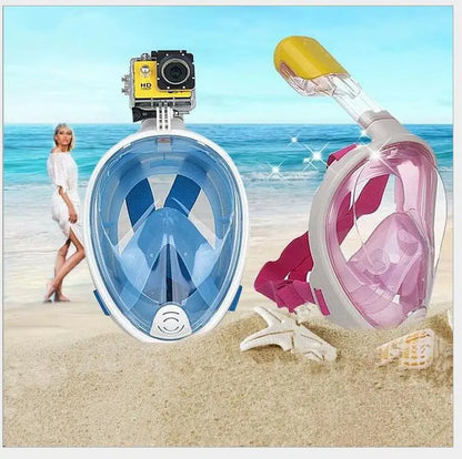 Full Face Diving Mask, Snorkeling Anti Fog, Swimming and Scuba Diving Respirator Mask Safe Breath for Kids & Adults