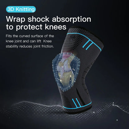 1 PCS Compression Knee Support,  Elastic Breathable Nylon Knee Pad Brace for Gym, Basketball, Volleyball, Running