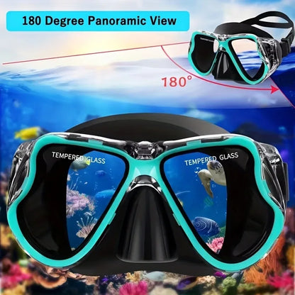 Professional Diving Scuba Mask Anti Fogging Dry Snorkeling Scuba Dive Glasses Seal Diving Tempered Glass Mask Goggles Men Women