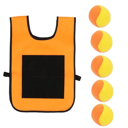 Outdoor Sport Game, Waistcoat With Sticky Ball Throwing, Kids Sport Toy