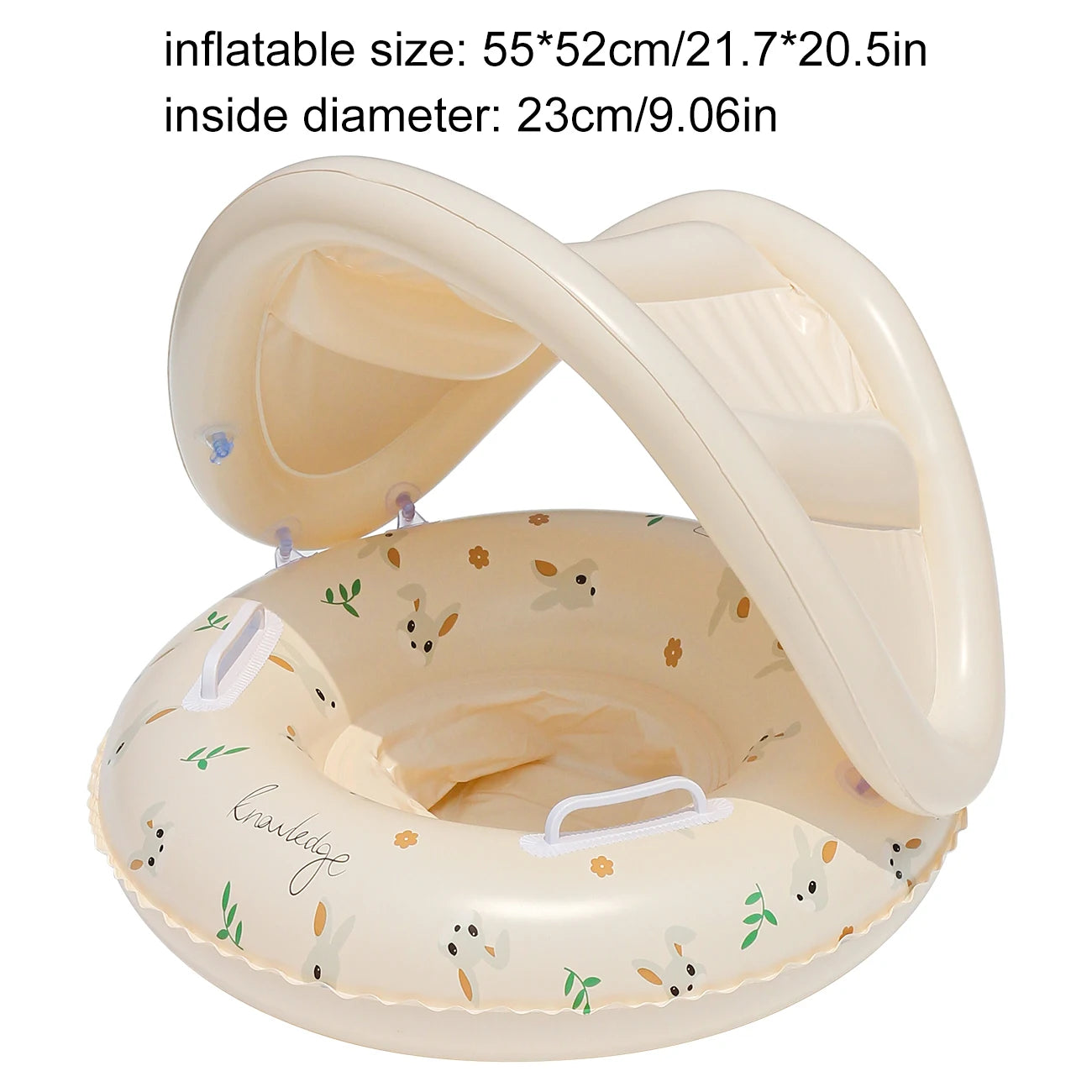 Bear & Rabbit Canopy Arm Float - Thickened Inflatable Pool Float for Summer, Beach & Pool Parties