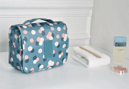 Polyester Hook Cosmetic Bag Women Makeup Bag High Capacity Toiletry Storage Pouch Travel Make Up Organizer Waterproof Beauty Bag