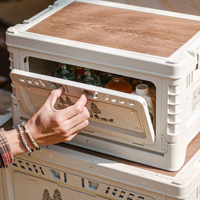 Naturehike Camping Box 60L Large Capacity Folding Storage Box 25L 30L 50L Home Bedside Table Outdoor Travel Picnic PP Sundry Box