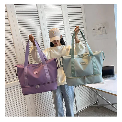 Large Capacity Sport Bag, with Dry / Wet Separation, Shoulder Bag for Fitness, Gym, Outdoor, Travel