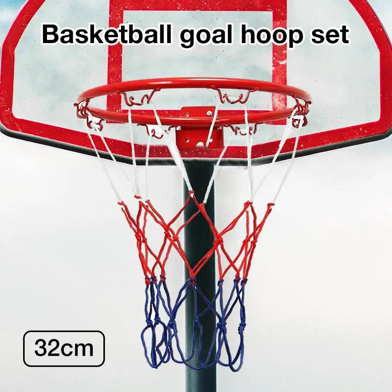 Indoor/Outdoor Wall Mounted Basketball Hoop with Net - Durable and Versatile Basketball Equipment