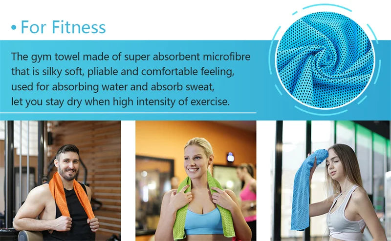 10PCS Cooling Workout Towels, Ice Towels for Neck, Soft Breathable Towels, for Sports, Yoga, Gym, Outdoor