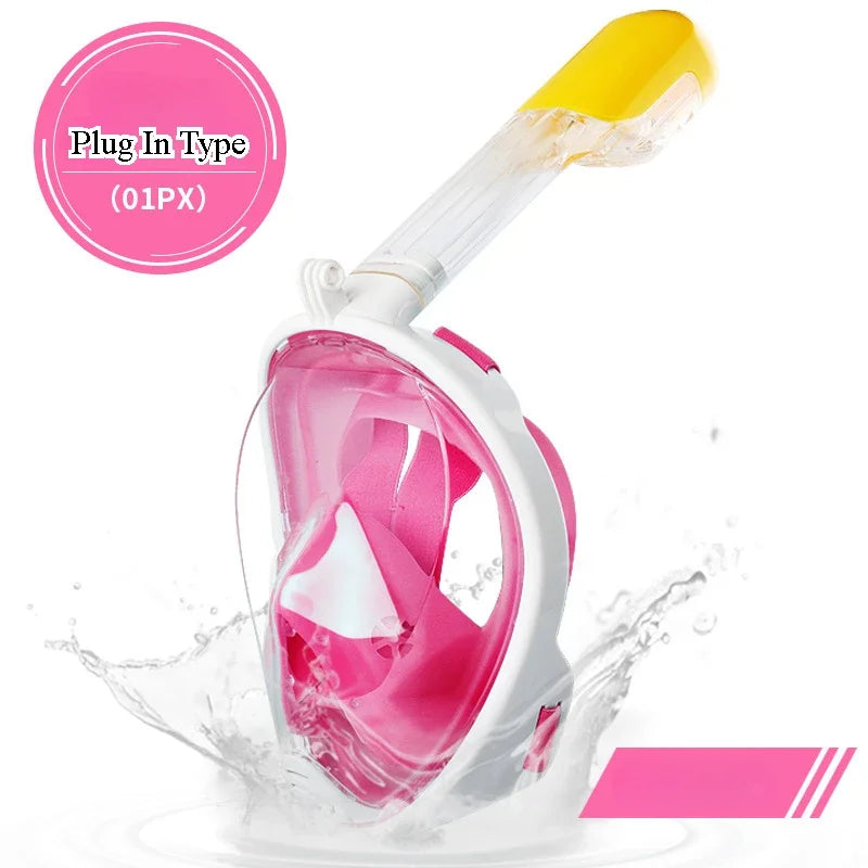Full Face Diving Mask, Snorkeling Anti Fog, Swimming and Scuba Diving Respirator Mask Safe Breath for Kids & Adults