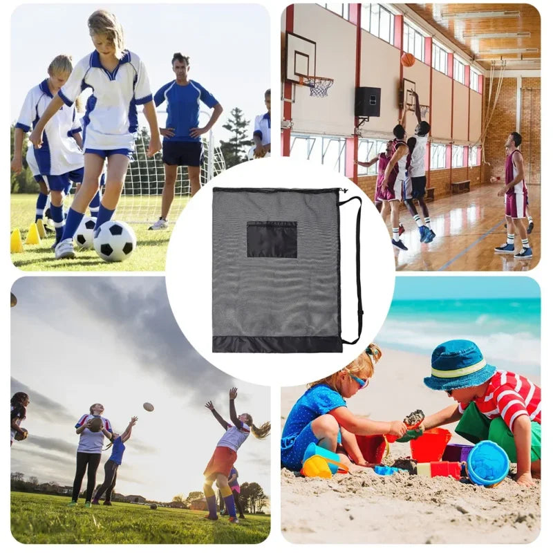 Extra Large Drawstring Mesh Bag, Durable Net Storage Bag, for Toys, Balls & Sports Equipment