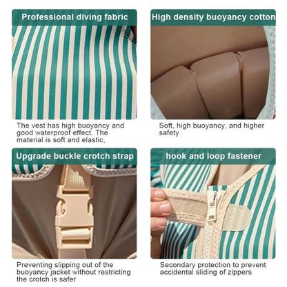 Water Inflatable & Adjustable Vest Anti Rollover, for Kids