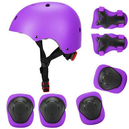 Kids 7 in 1, Helmet and Pads Set, Adjustable, Knee Pads Elbow Pads Wrist Guards for Scooter, Skateboard, Roller Skating, Cycling