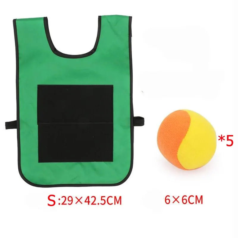 Outdoor Sport Game, Waistcoat With Sticky Ball Throwing, Kids Sport Toy